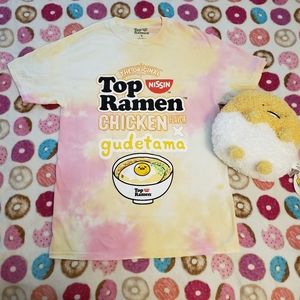 Gudetama Top Ramen tie dye shirt